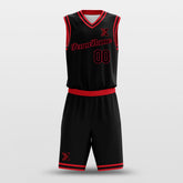 Black Red - Customized Basketball Jersey Set Design
