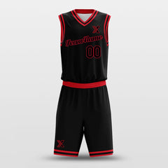 Black Red - Customized Basketball Jersey Set Design