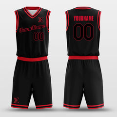 Black Red - Customized Basketball Jersey Set Design
