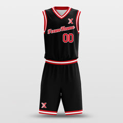 Black Red White - Custom Basketball Jersey Design for Team