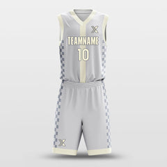 Checkerboard Blue - Customized Basketball Jersey Set Sublimated BK160123S