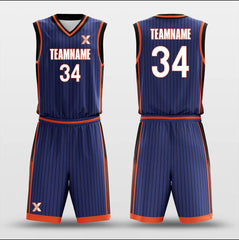 Vintage Blue Orange - Customized Basketball Jersey Set Sublimated