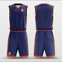 Vintage Blue Orange - Customized Basketball Jersey Set Sublimated