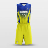 Yellow Blue Gradient - Customized Basketball Jersey Set Sublimated BK160105S