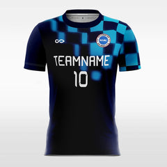 Gradient Plaid - Custom Kids Soccer Jersey Design Black Blue