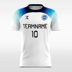 Blue Polka Dots - Custom Kids Soccer Jerseys Design White