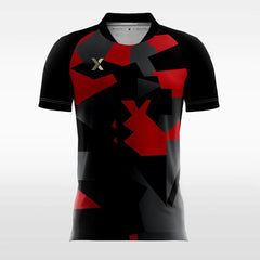 Red Geometry - Custom Kids Soccer Jerseys Design Black