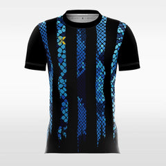 Snake Print - Custom Kids Soccer Jerseys Design Blue Stripe