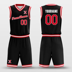 Black Red White - Custom Basketball Jersey Design for Team