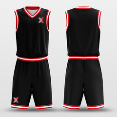Black Red White - Custom Basketball Jersey Design for Team