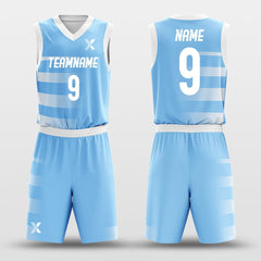 Blue Lake - Customized Basketball Jersey Design Striped