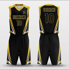 Golden Armor Glory - Customized Basketball Jersey Set Design BK160128S