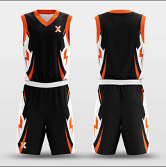 Orange Lightning - Customized Basketball Jersey Set Sublimated