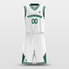 White Green - Custom Basketball Jersey Design for Team