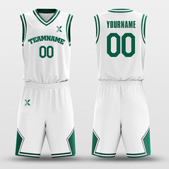 White Green - Custom Basketball Jersey Design for Team