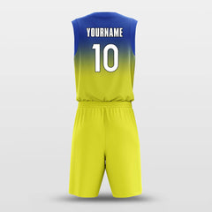 Yellow Blue Gradient - Customized Basketball Jersey Set Sublimated BK160105S