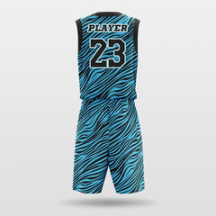 Blue Leopard - Custom Sublimated Basketball Jersey Set