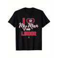 Baseball Graphic T-Shirt - Black with Red Heart & Bold Lettering - Durable 100% Cotton Crew Neck Tee for Sports Fans, Casual Wear, and Gameday Outfits - Perfect Gift for Husband or Boyfriend