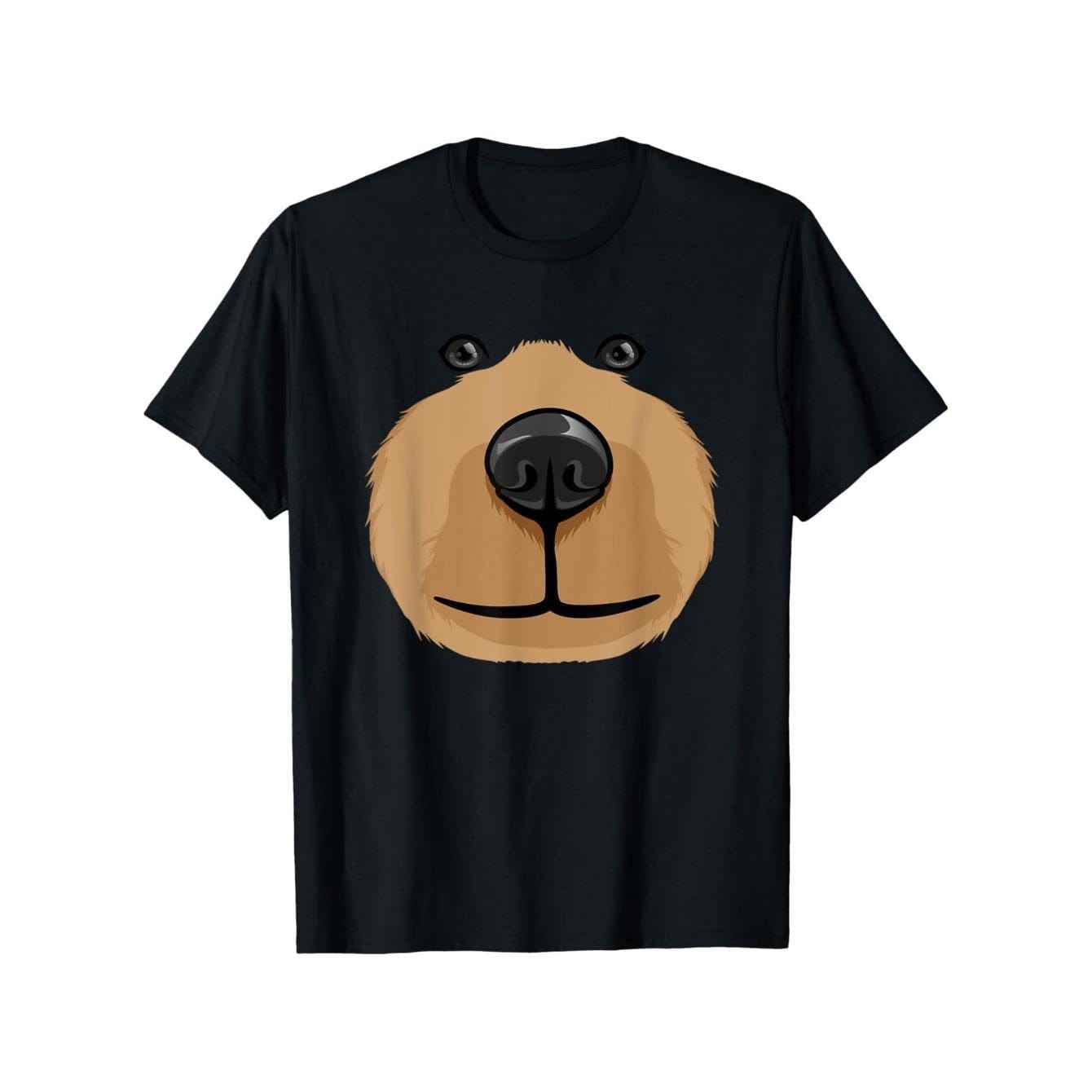 Cute cartoon bear face T-shirt, suitable for daily wear, loose short sleeves, casual and comfortable, 100% cotton