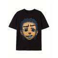 Men's retro hip-hop style cotton t-shirt with animated character print, soft and breathable, short-sleeved casual summer top, breathable t-shirt | expressive casual wear | comfortable fit