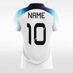 Blue Polka Dots - Custom Kids Soccer Jerseys Design White