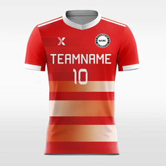 Retro Stripe - Custom Kids Soccer Jerseys Design Red and Gold