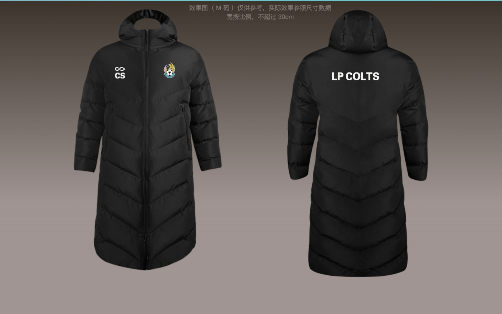 Little Paxton Colts FC-AI 3 - Hooded Long Winter Jacket DF9023