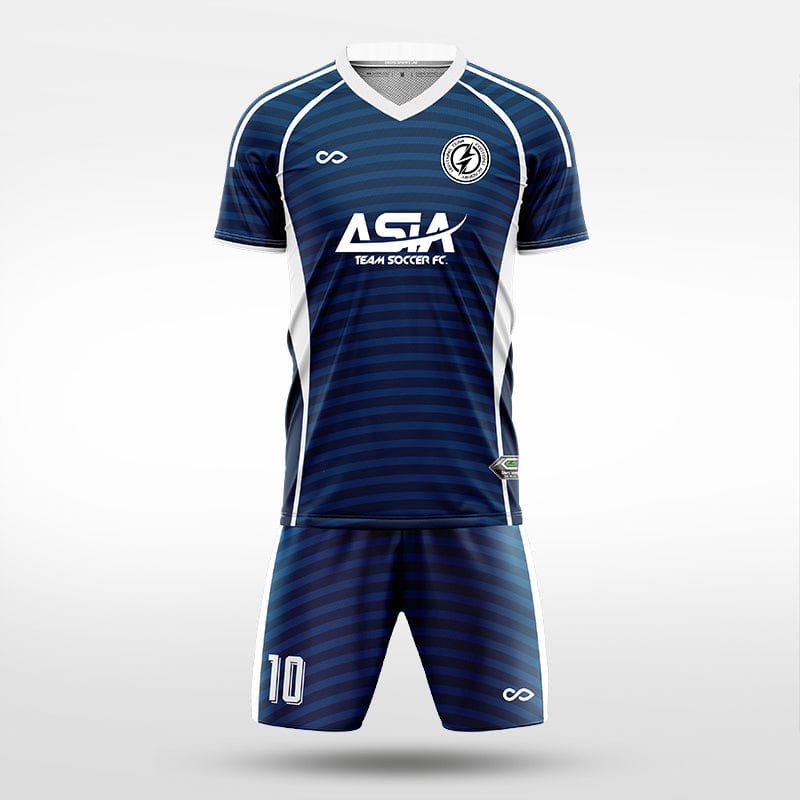 XTeamwear Soccer Uniforms blue / S Horizontal Ripple - Custom Soccer Jerseys Kit Sublimated for Team - WS204GCHY3