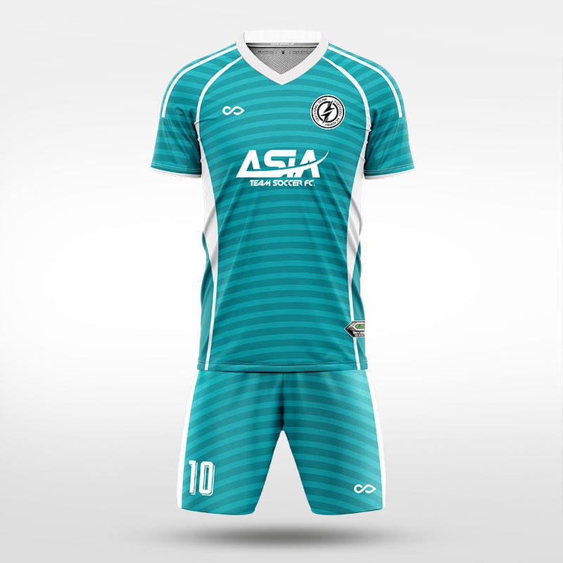 XTeamwear Soccer Uniforms mint green / S Horizontal Ripple - Custom Soccer Jerseys Kit Sublimated for Team - WS204GCHY3