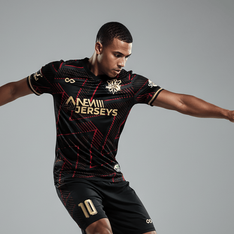 XTeamwear Soccer Uniforms Raging Bolt - Custom Soccer Jerseys Kit Sublimated for Team - WS204GCKB3