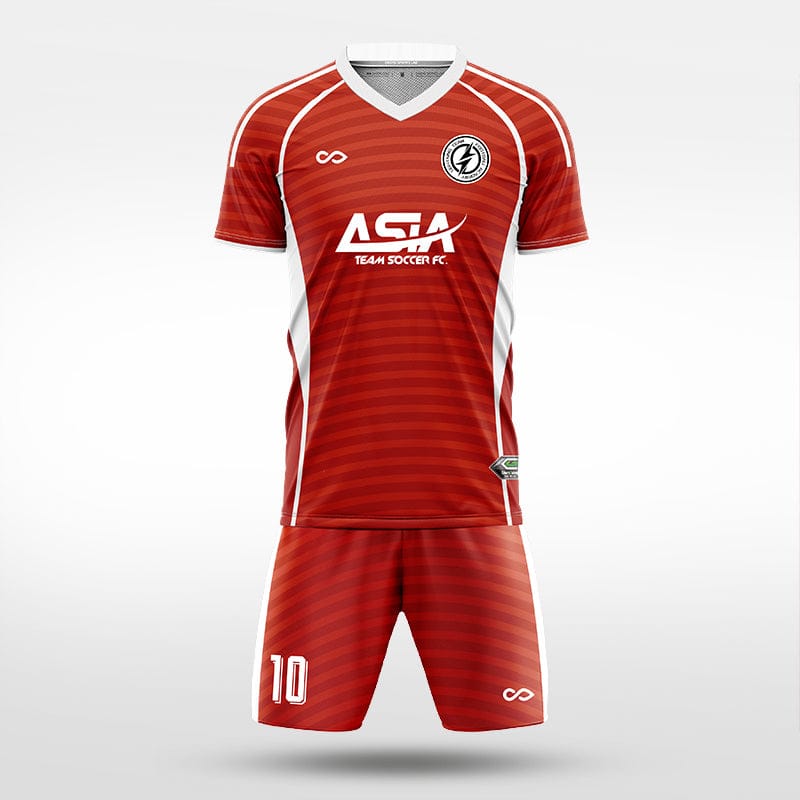 XTeamwear Soccer Uniforms red / S Horizontal Ripple - Custom Soccer Jerseys Kit Sublimated for Team - WS204GCHY3