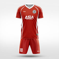XTeamwear Soccer Uniforms red / S Horizontal Ripple - Custom Soccer Jerseys Kit Sublimated for Team - WS204GCHY3