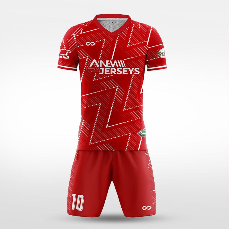 XTeamwear Soccer Uniforms red / S Raging Bolt - Custom Soccer Jerseys Kit Sublimated for Team - WS204GCKB3