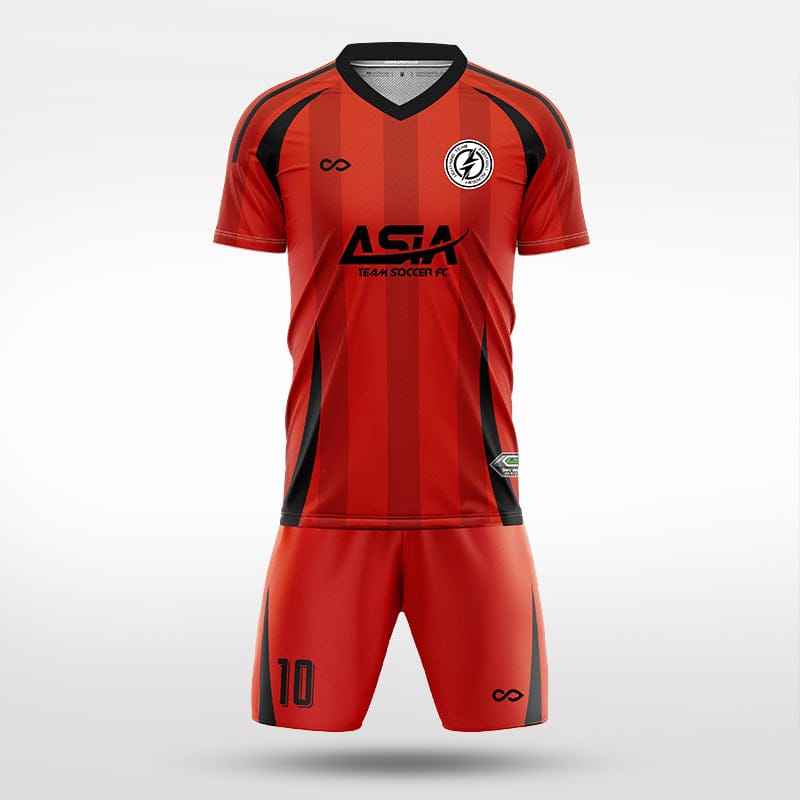 XTeamwear Soccer Uniforms red / S Vertical Ridge - Custom Soccer Jerseys Kit Sublimated for Team - WS204GCZL3